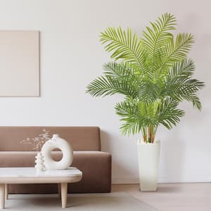 68 in. Hawaii Palm Artificial Tree in Tall White Planter