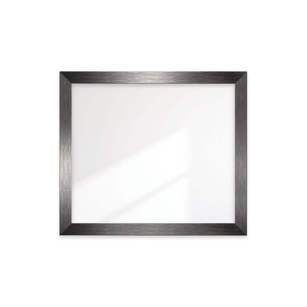 BrandtWorks 40 in. W x 46 in. H Scratched Black Wide Framed Wall Mirror ...