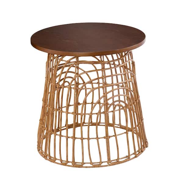 Southern Enterprises Waterson 17.75 in. Natural Round MDF End Table