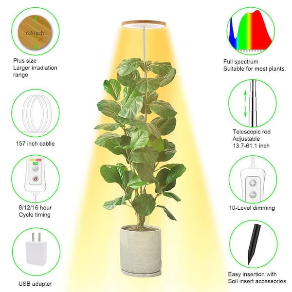 BIBIVIS 2-Pack Grow Light for Indoor Plants, Full Spectrum, Height