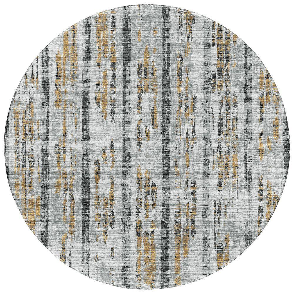Rylee Grey 8 ft. x 8 ft. Geometric Indoor/Outdoor Area Rug