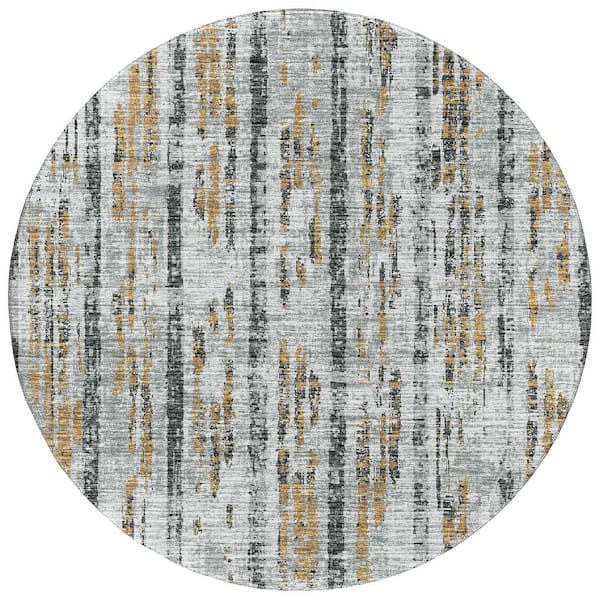 Addison Rugs Rylee Grey 8 ft. x 8 ft. Geometric Indoor/Outdoor Area Rug