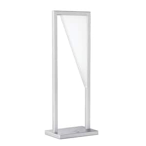 VOXX 19.6 in. Silver, Clear Integrated LED Table Lamp with Clear Acrylic Shade