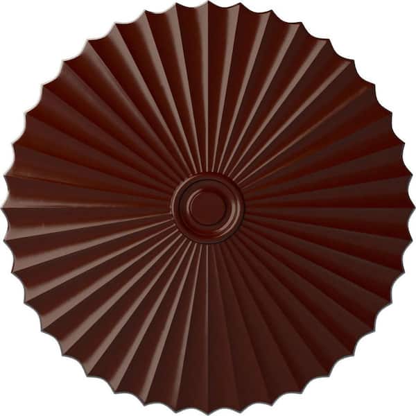 Ekena Millwork 2" x 47-5/8" x 47-5/8" Polyurethane Shakuras Ceiling Medallion, Brushed Mahogany