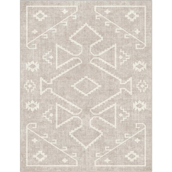 Well Woven Beige 9 ft. 10 in. x 13 ft. Apollo Bottineau Distressed Southwestern Area Rug