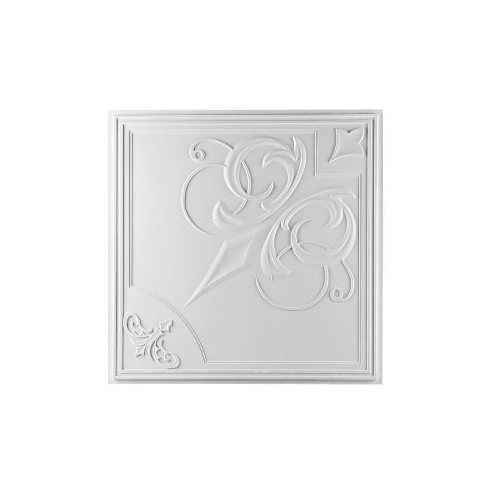Risano 2 ft x 2 ft White Vinyl Ceiling Tile Set