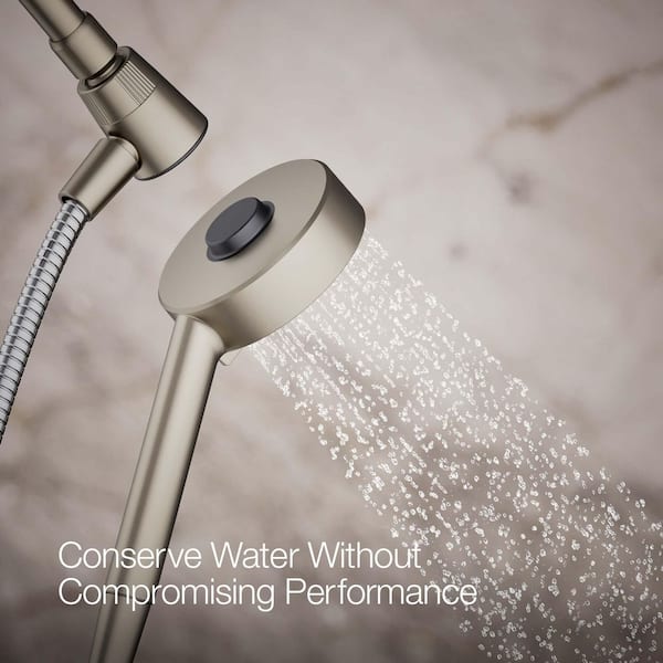 KOHLER Lively 4-Spray Patterns Wall Mount 4.312 in. Handheld Shower Head in Vibrant Brushed Nickel