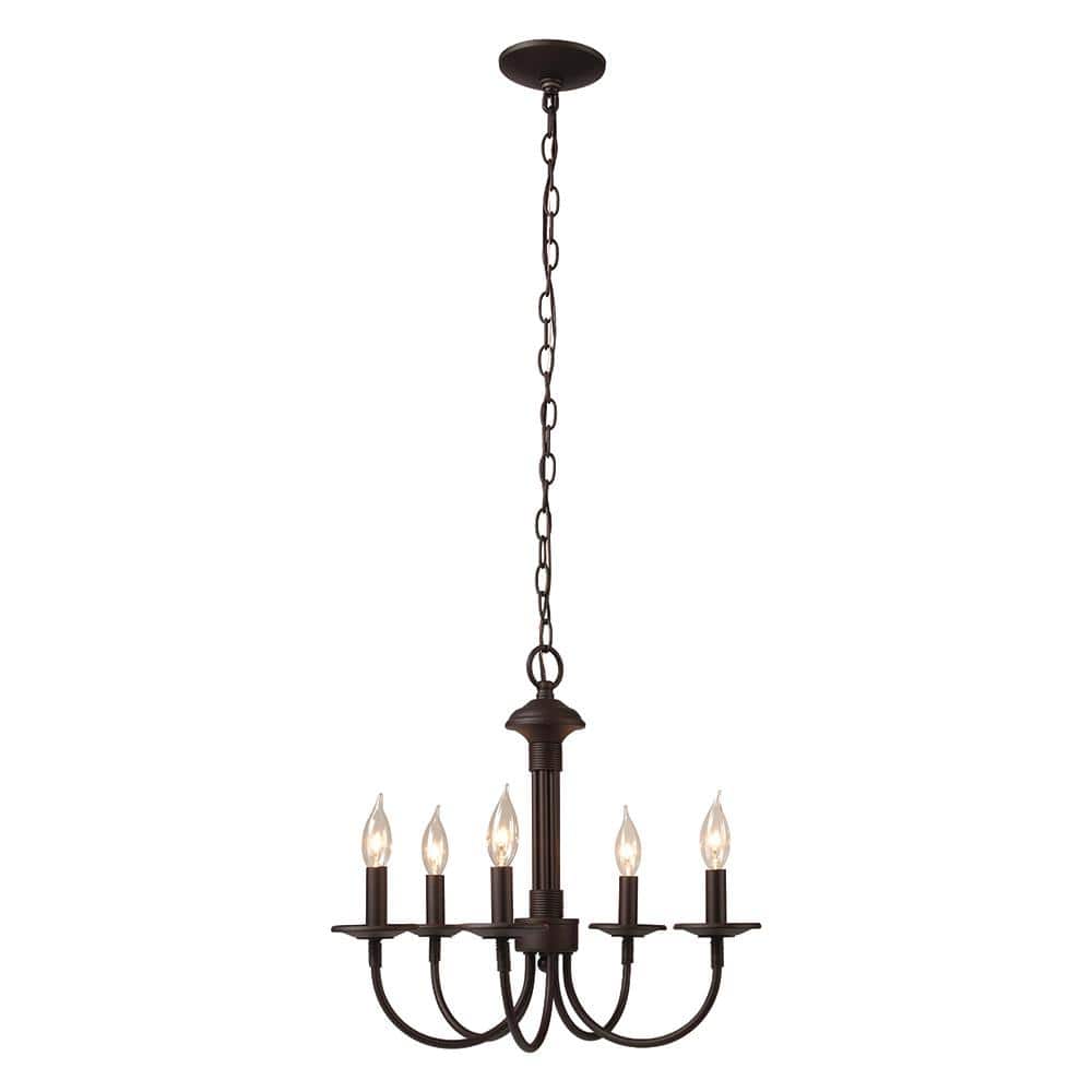 5-Light Oil Rubbed Bronze Classic Dining Room Chandelier