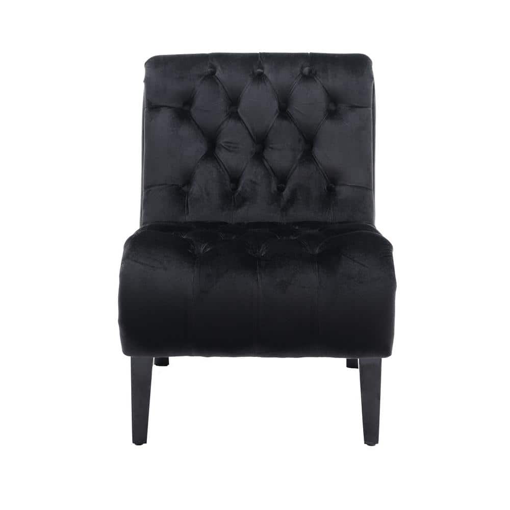 ATHMILE Black Velvet Side Chair (Set of 1) GZB2W20222091 The Home Depot