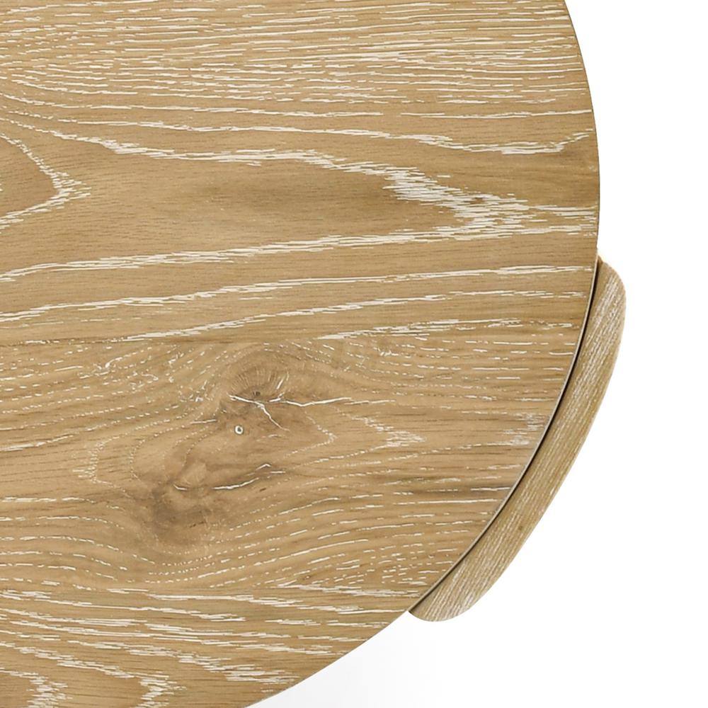 Ashford 20 in. Oak Round Wood End Table with Plinth Base - thumbnail 6