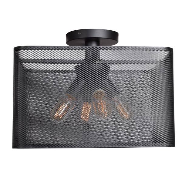 Access Lighting Epic 16 in. W 5-Watt Black Integrated LED Square Semi-Flushmount