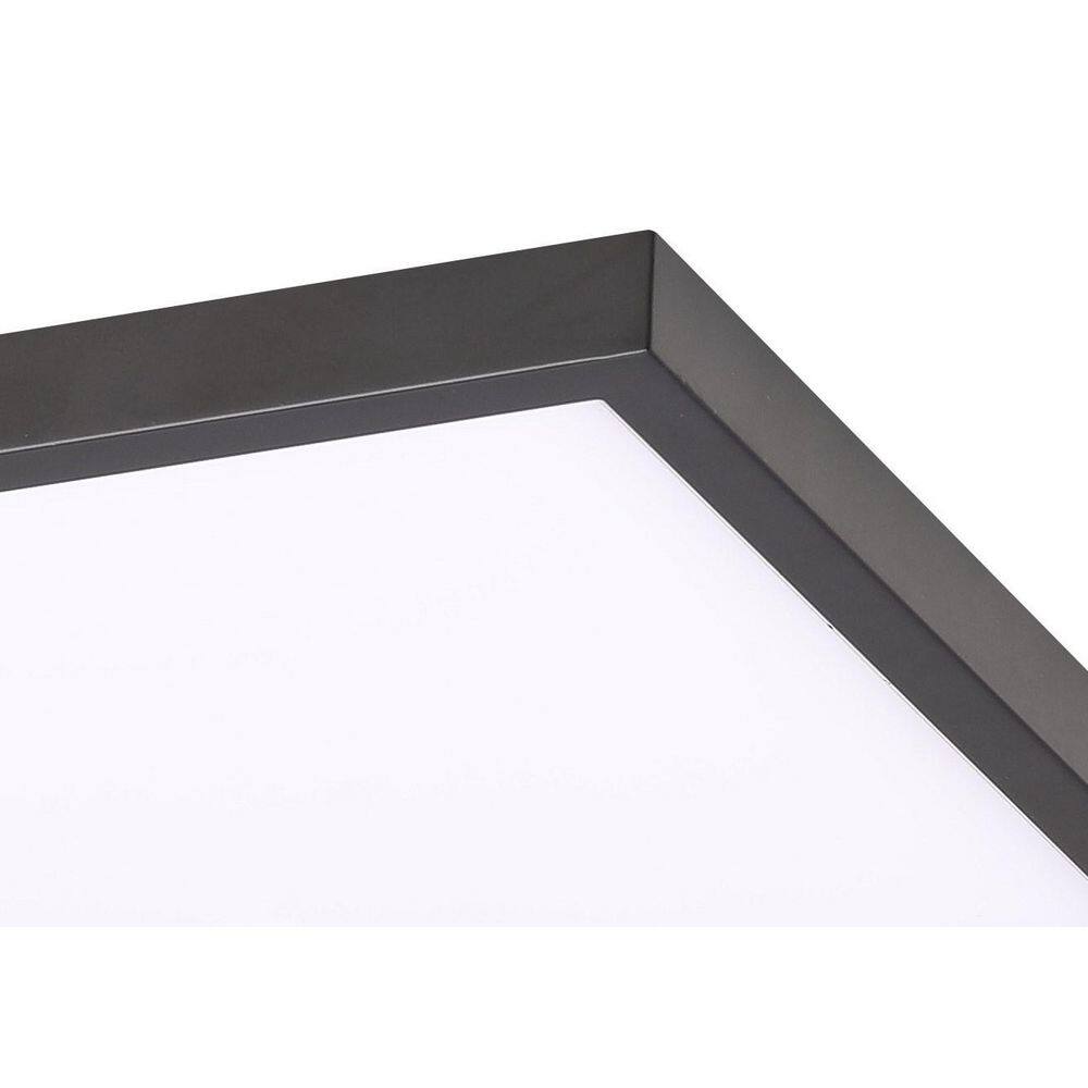 Vantage 15" Coal Black and Brushed Nickel LED Flush Mount