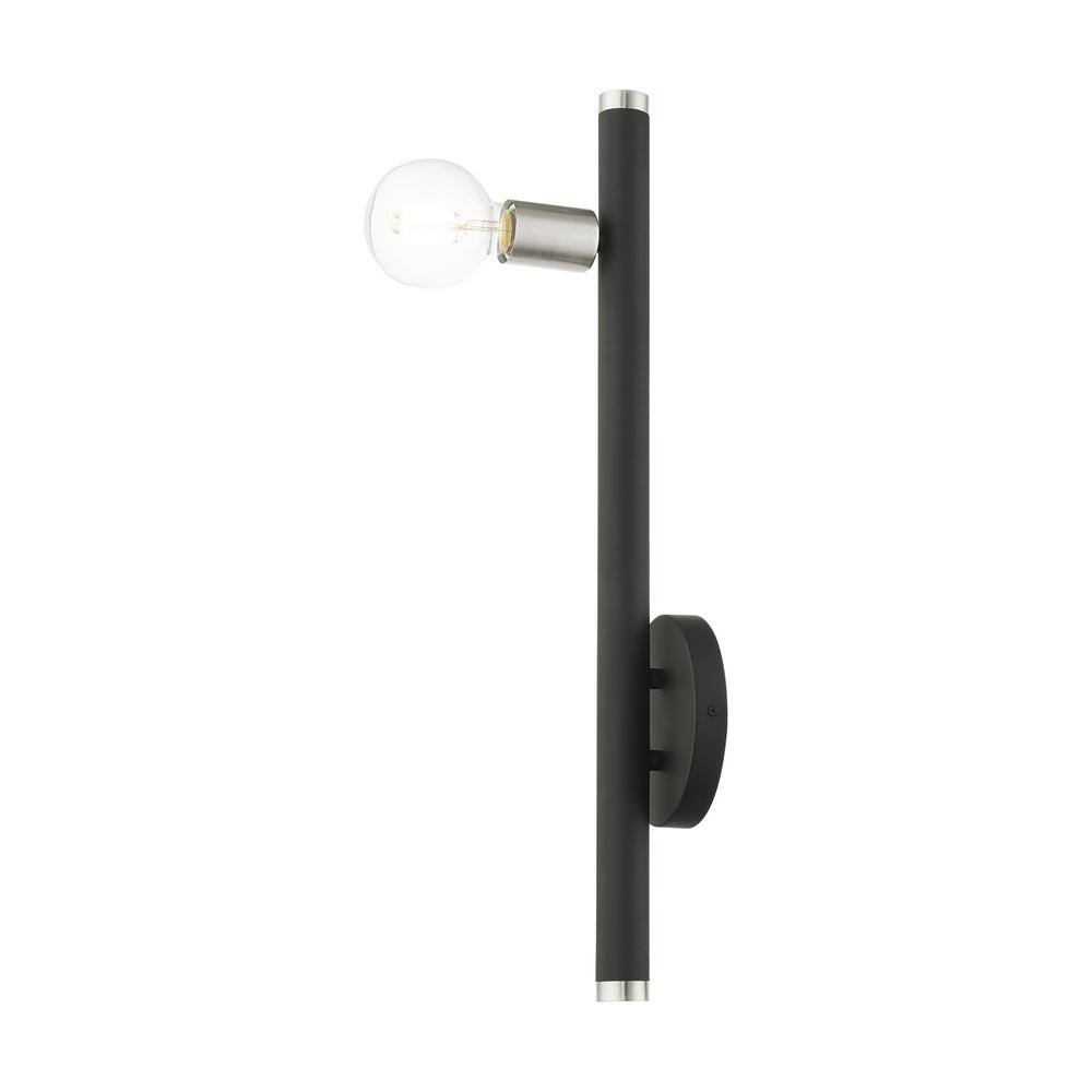 Bannister 22" Black Steel Dimmable Wall Sconce