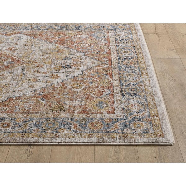 Ivy Rust 8 ft. Round Boho Moroccan Area Rug