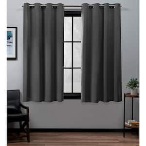 Home Decorators Collection Semi-Opaque Grey Velvet Lined Back Tab Curtain -  50 in. W x 95 in. L 1630938 - The Home Depot