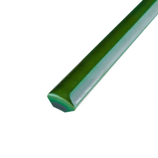 Viva Antic Verde 1/2 in. x 12 in. Glossy Ceramic Wall Tile Trim