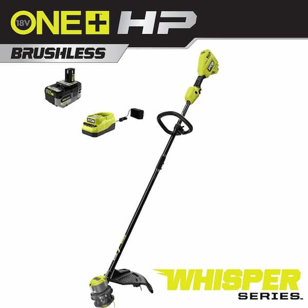 RYOBI P20190 ONE+ HP 18V Brushless Whisper Series 15 in. Cordless Battery String Trimmer with 6.0 Ah Battery and Charger - 1