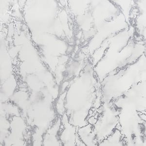 Carrara Marble White Non-Woven Peel and Stick Wallpaper