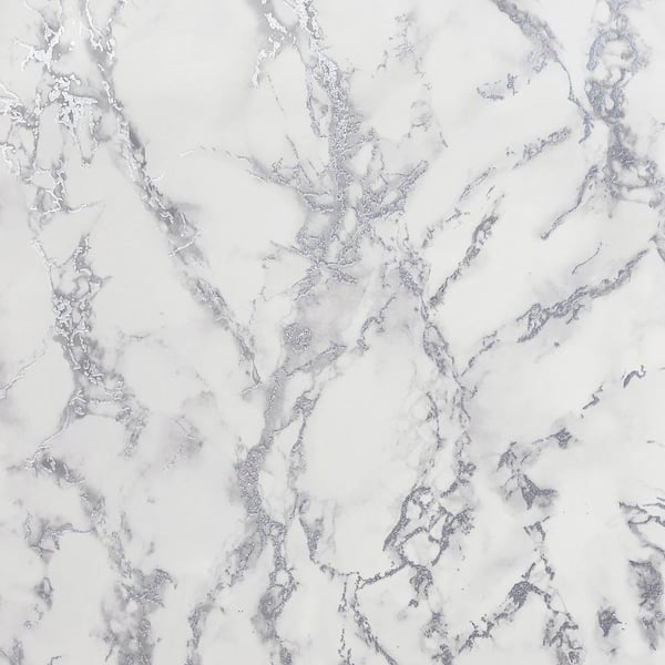 ARTISTICK Carrara Marble White Non-Woven Peel and Stick Wallpaper
