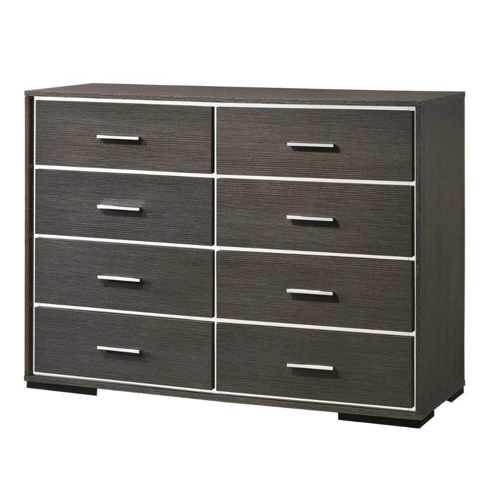 Benjara 17 in. Gray 8 Drawer Dresser BM225885 The Home Depot