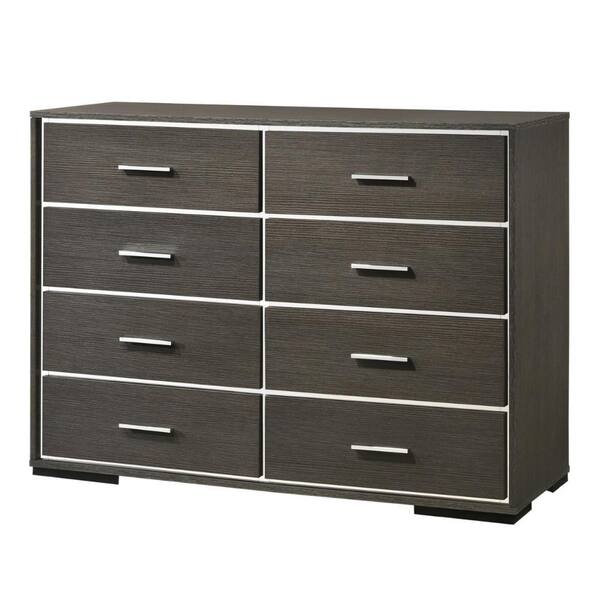 Benjara 17 In. Gray 8 Drawer Dresser BM225885 - The Home Depot