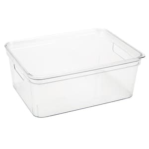 SIMPLIFY 15 in. L x 13 in. W x 5 in. H 2 Pack Slide 2 Stack It Shallow  Storage Tote Baskets Closet Drawer Organizer in Grey 25933-GREY - The Home  Depot