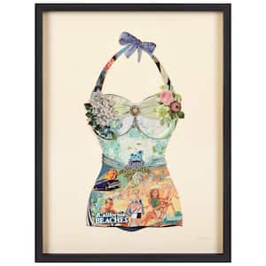 25 in. x 33 in. "California Beach" Dimensional Collage Framed Graphic Art Under Glass Wall Art