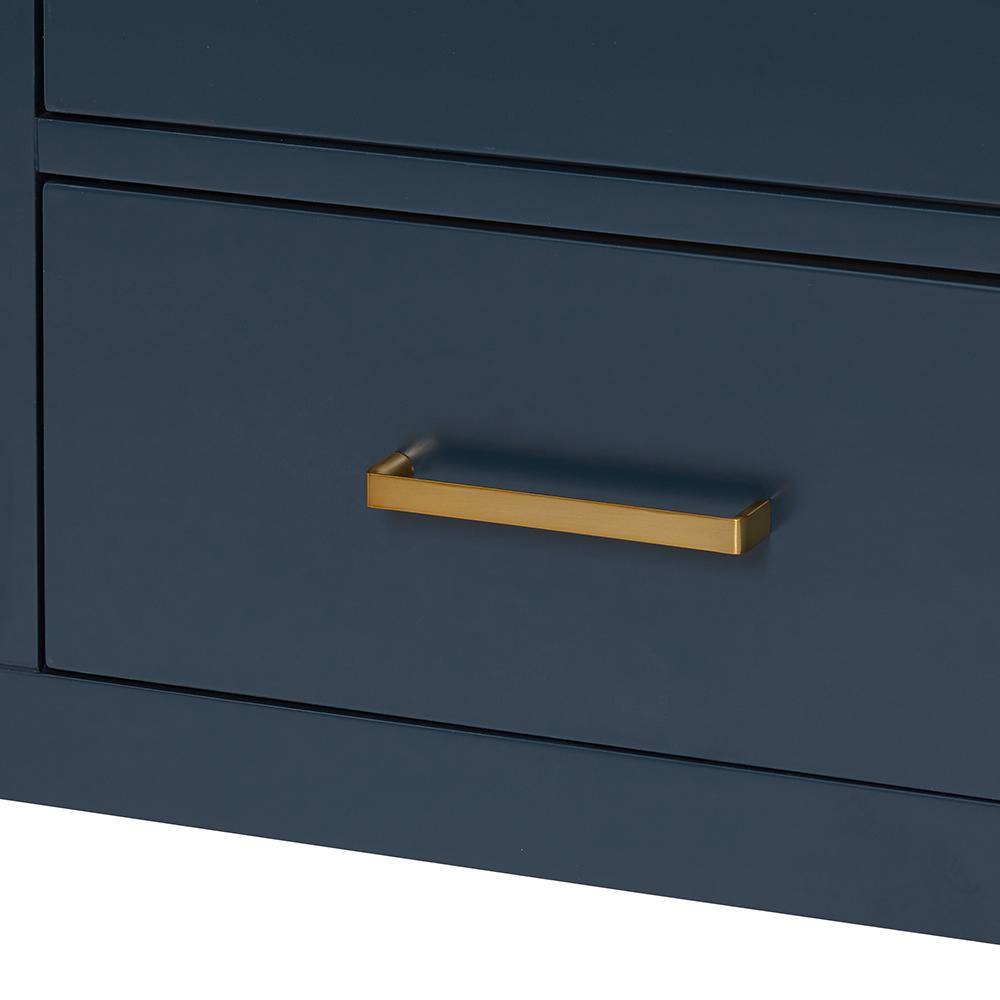 Midnight Blue 54'' Single Wall-Mount Vanity with Gold Handles