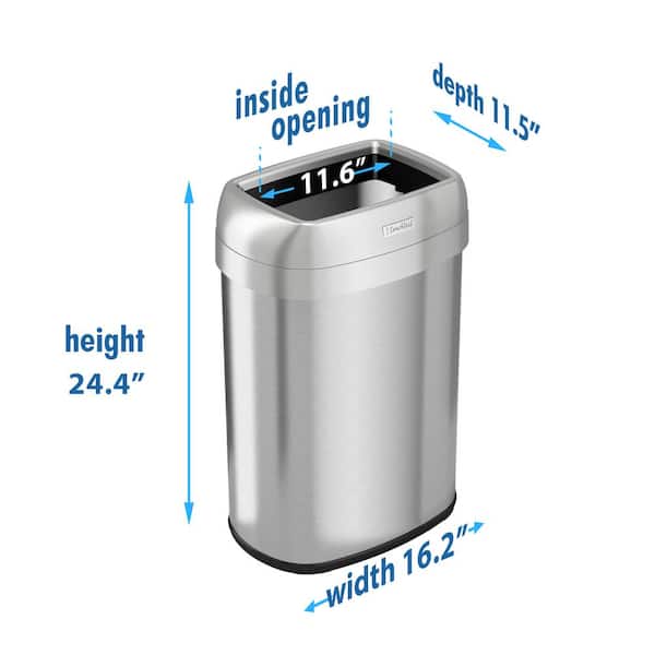 HZL Branded 13 Gallon Stainless Steel Dual Kitchen Trash Can