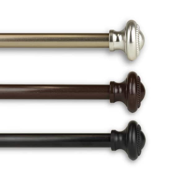 Rod Desyne Pennant 7/16 in. Cafe Single Curtain Rod 28-48 in. - Black
