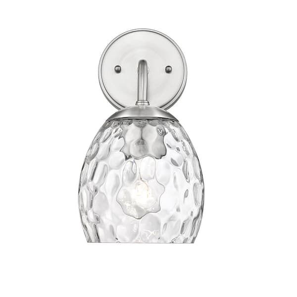 Millennium Lighting Gallos 6.25 in. 1-Light Brushed Nickel Wall Sconce with Thumb Print Shade