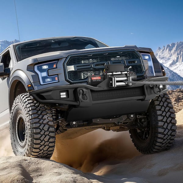 Electric Winch, 13500 lbs. Load Capacity 12V DC Truck Winch with 3/8 in. x 80 ft. Steel Rope, Wireless and Wired Remote