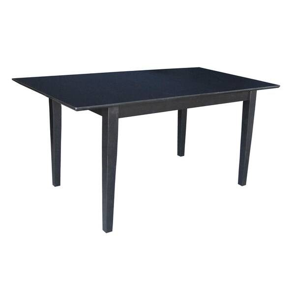 International Concepts Black Solid Wood Extendable Dining Table