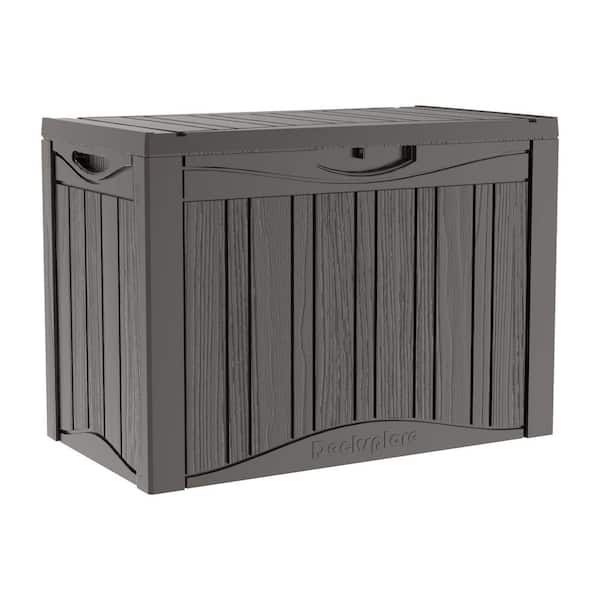 45 Gal. Light Brown Waterproof Resin Outdoor Storage Deck Box with Lockable Lid (30.75in. W x 17.13in. D x 21.85in. H)