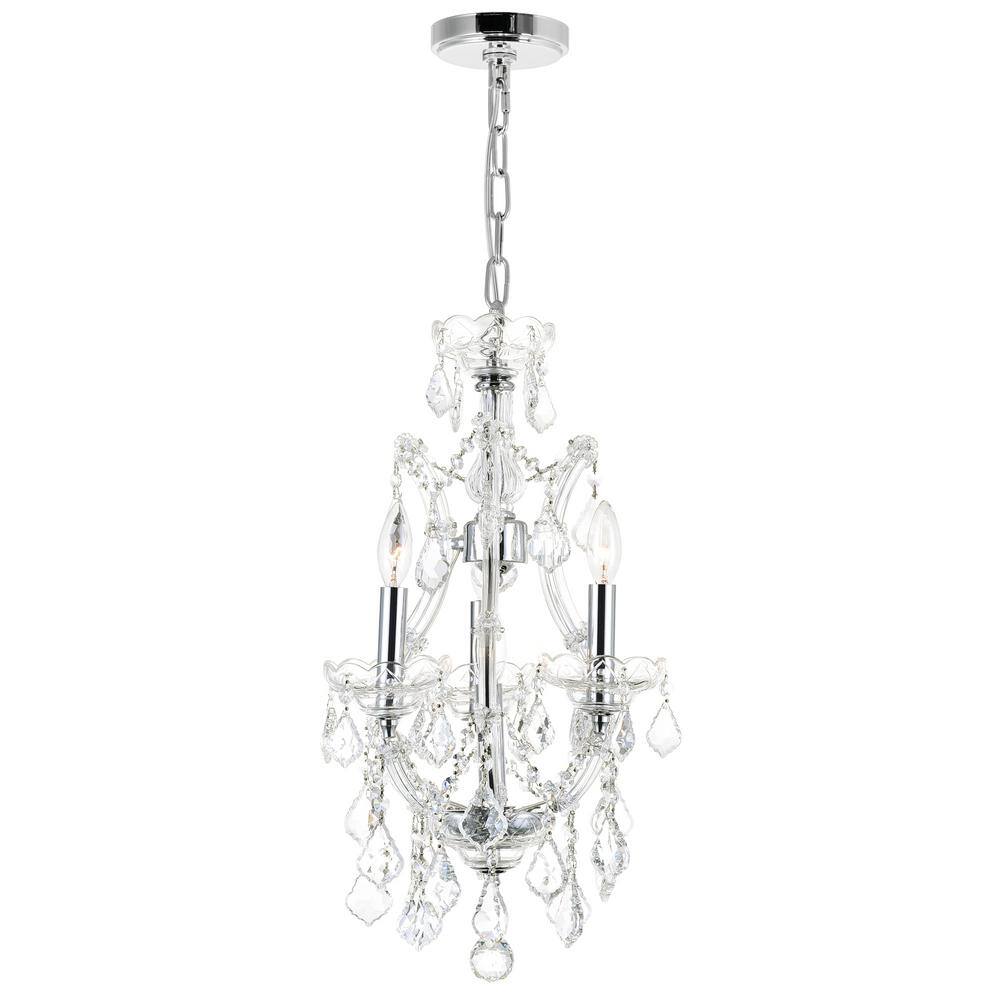 Maria Theresa 4-Light Chrome Mini Chandelier with Clear Italian Crystals