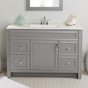 Candlesby 48 in. W x 19 in. D x 33 in. H Single Sink  Bath Vanity in Sterling Gray with White Cultured Marble Top