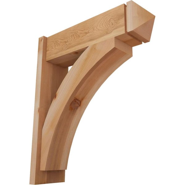 Ekena Millwork 8 in. x 30 in. x 26 in. Western Red Cedar Thorton Arts and Crafts Smooth Outlooker