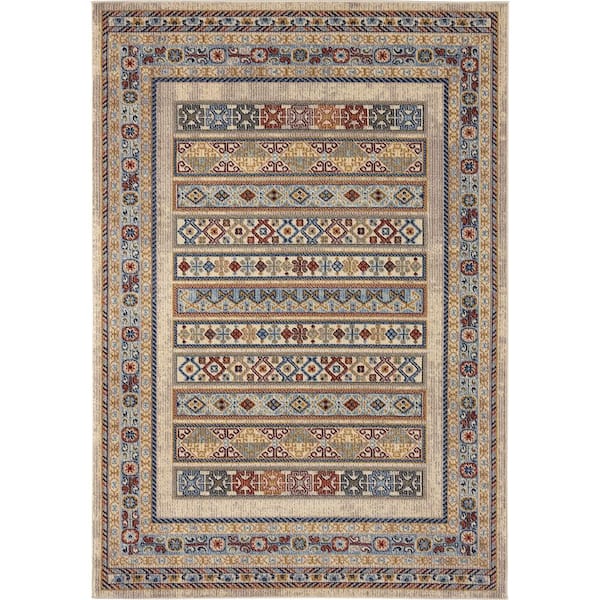 Abani Mesa Multi 5 ft. 3 ft. x 7 ft. 6 in. Oriental Polypropylene Area Rug