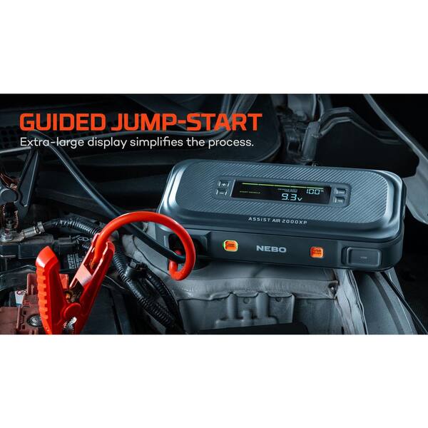 NEBO - Assist Air 2000 Amps Jump Starter with Power Bank, Emergency Light , and Air Compressor