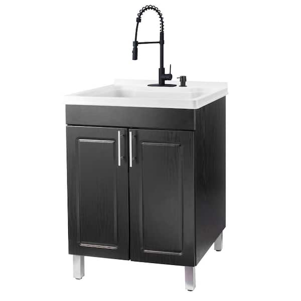 TEHILA 18 Gallons 21.75 in. x 25 in. Thermoplastic Drop-in Laundry Sink ...