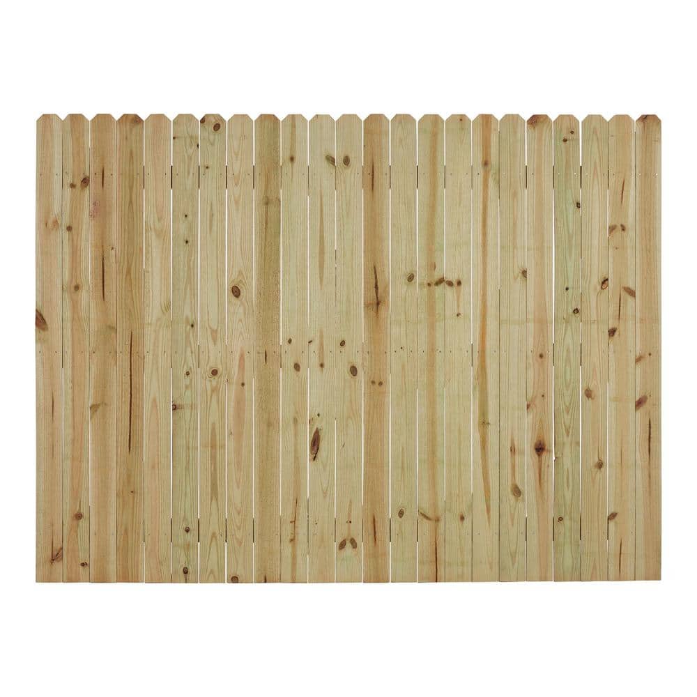 6 ft. x 8 ft. Pressure-Treated Pine Stockade Dog-Ear Fence