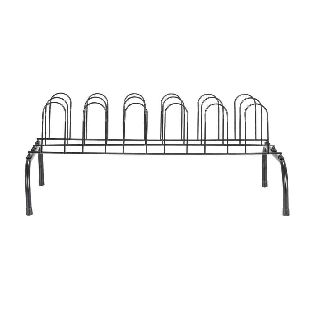 Black Metal Wire 9-Pair Vertical Shoe Rack