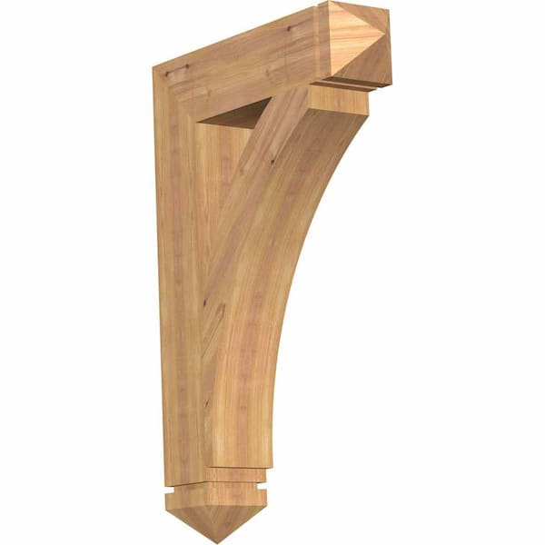 Ekena Millwork 5.5 in. x 38 in. x 26 in. Western Red Cedar Thorton Arts and Crafts Smooth Bracket