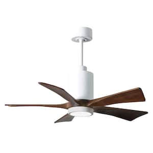 Patricia 42 in. LED Indoor/Outdoor Damp Gloss White Ceiling Fan with Remote Control and Wall Control