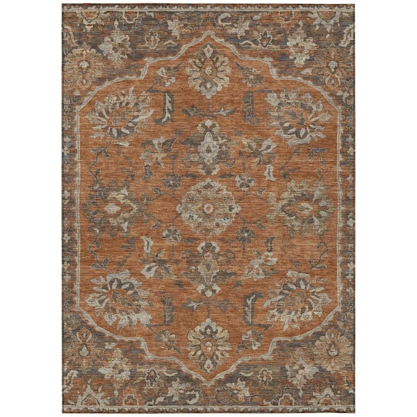 Chantille Machine Washable Indoor/Outdoor Abstract ACN2793 Paprika 10 ft. x 14 ft. Area Rug