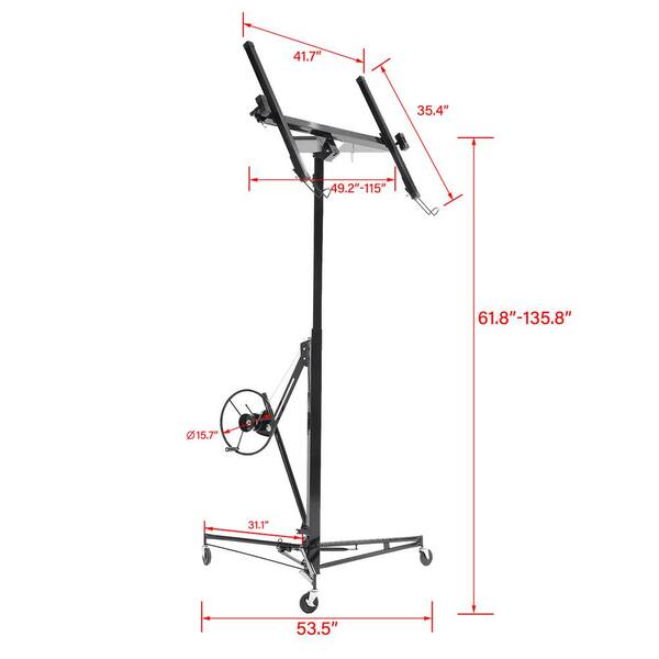 Maocao Hoom 11ft Yellow Drywall Lift 11-ft H x 53.5-in L x 53.5-in W Steel Drywall Lift