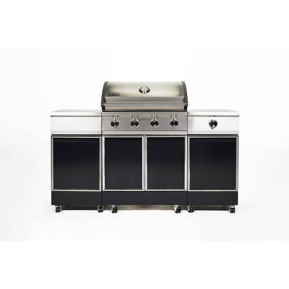 Reviews for TYTUS 4-Burner Stainless Steel Built-In Propane Gas Grill in  Charcoal Grey