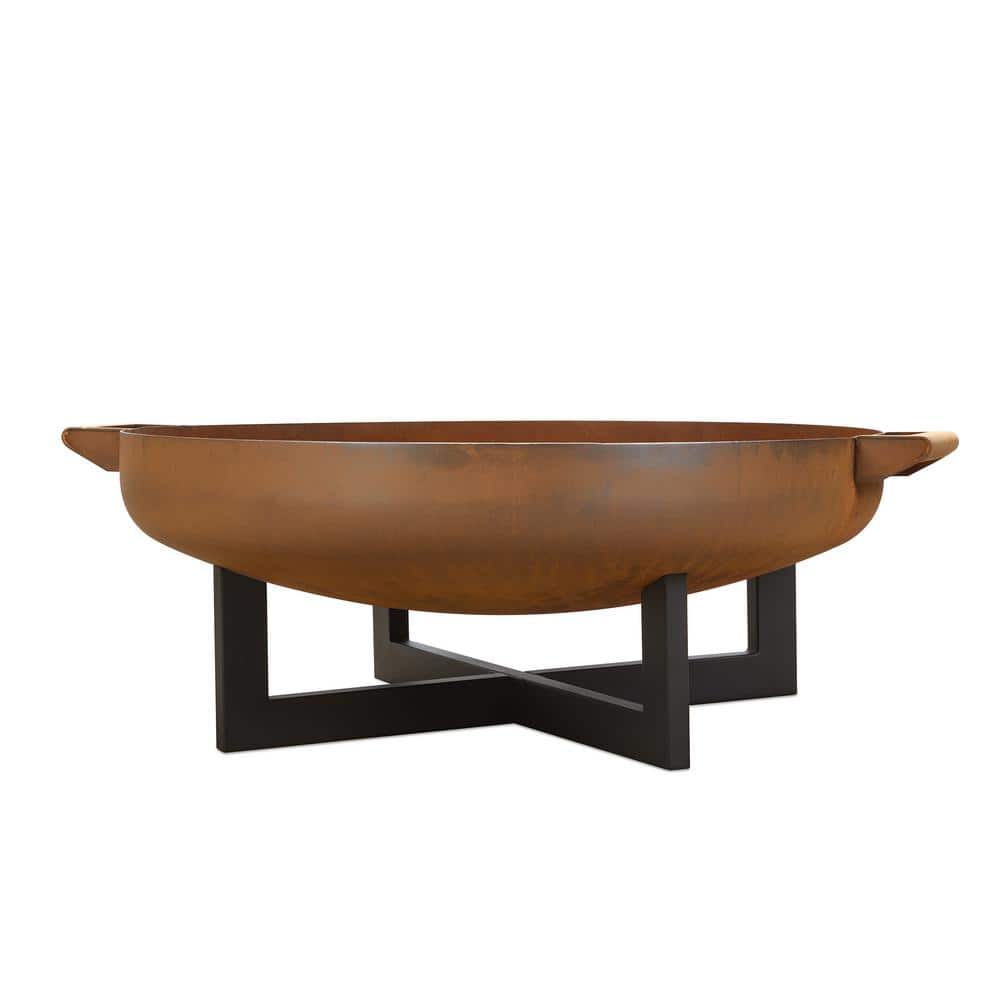 La Porte 34.5" Black and Rust Steel Wood Burning Fire Pit