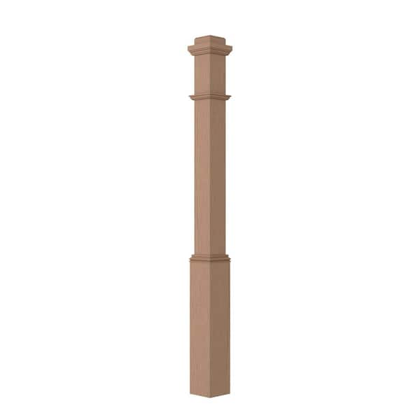 4.5 in. D x 4.5 in. W x 56 in. L Unfinished White Oak Wood Box Newel