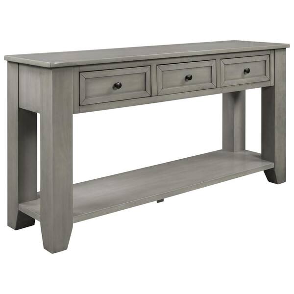 Unbranded 55.1 in. W x 15 in. D x 30 in. H Bathroom Gray Linen Cabinet